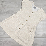 Jax and Lennon beige floral print bamboo / cotton blend dress. Size 18-24 months
