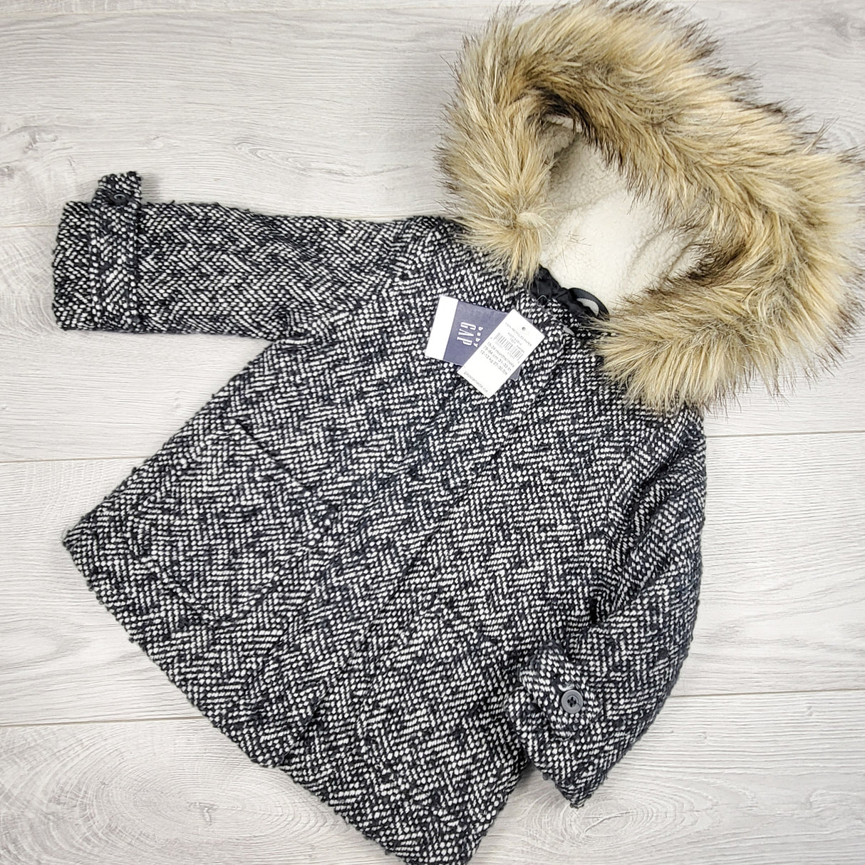NEW - Gap herringbone peacoat park. Size 18-24 months