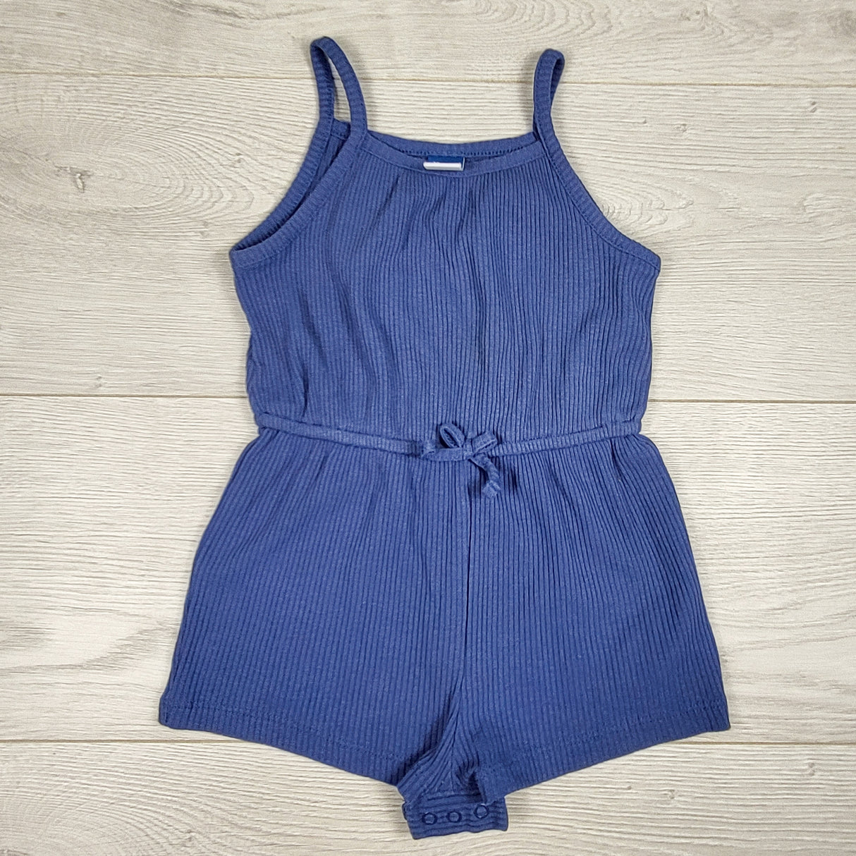 Old Navy blue ribbed tank romper. Size 12-18 months