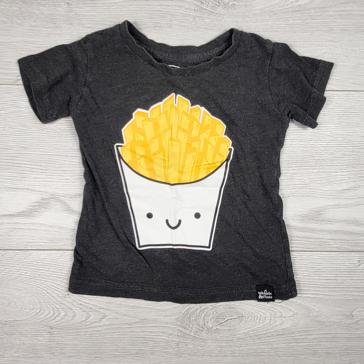 Whistle and Flute t-shirt with french fries. Size 12-18 months