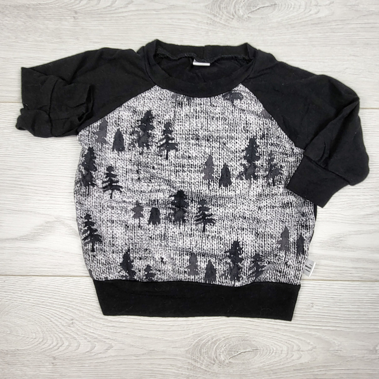 Handmade tree print crewneck. Size 3-6 months