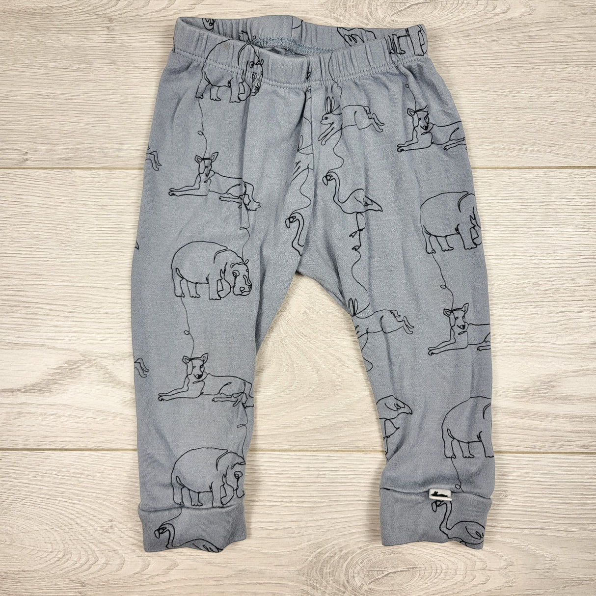Little and Lively blue-grey bamboo blend bunny pants. Size 6-9 months