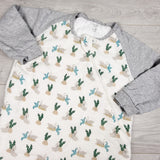 Nest Designs raglan sleepsack with bunnies + veggies. Size 12-24 months