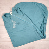 Perlimpinpin teal sleep sack with bunny. Size 18-36 months