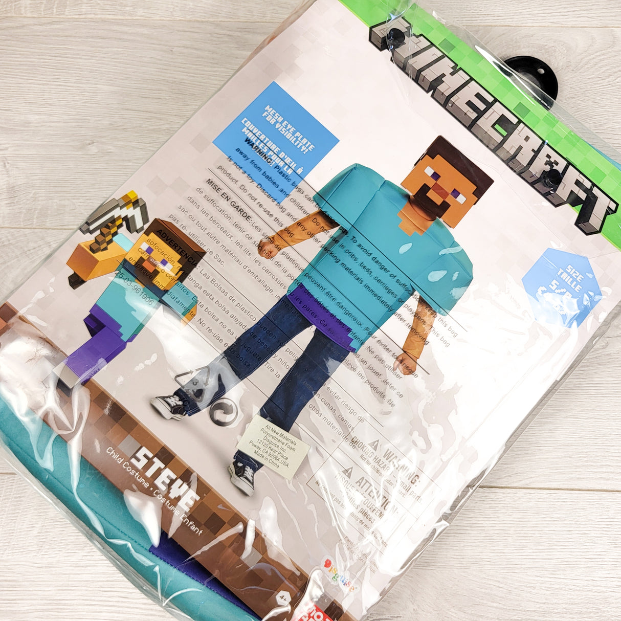 NEW - Disguise Minecraft Steve costume. Size 4-6 Years