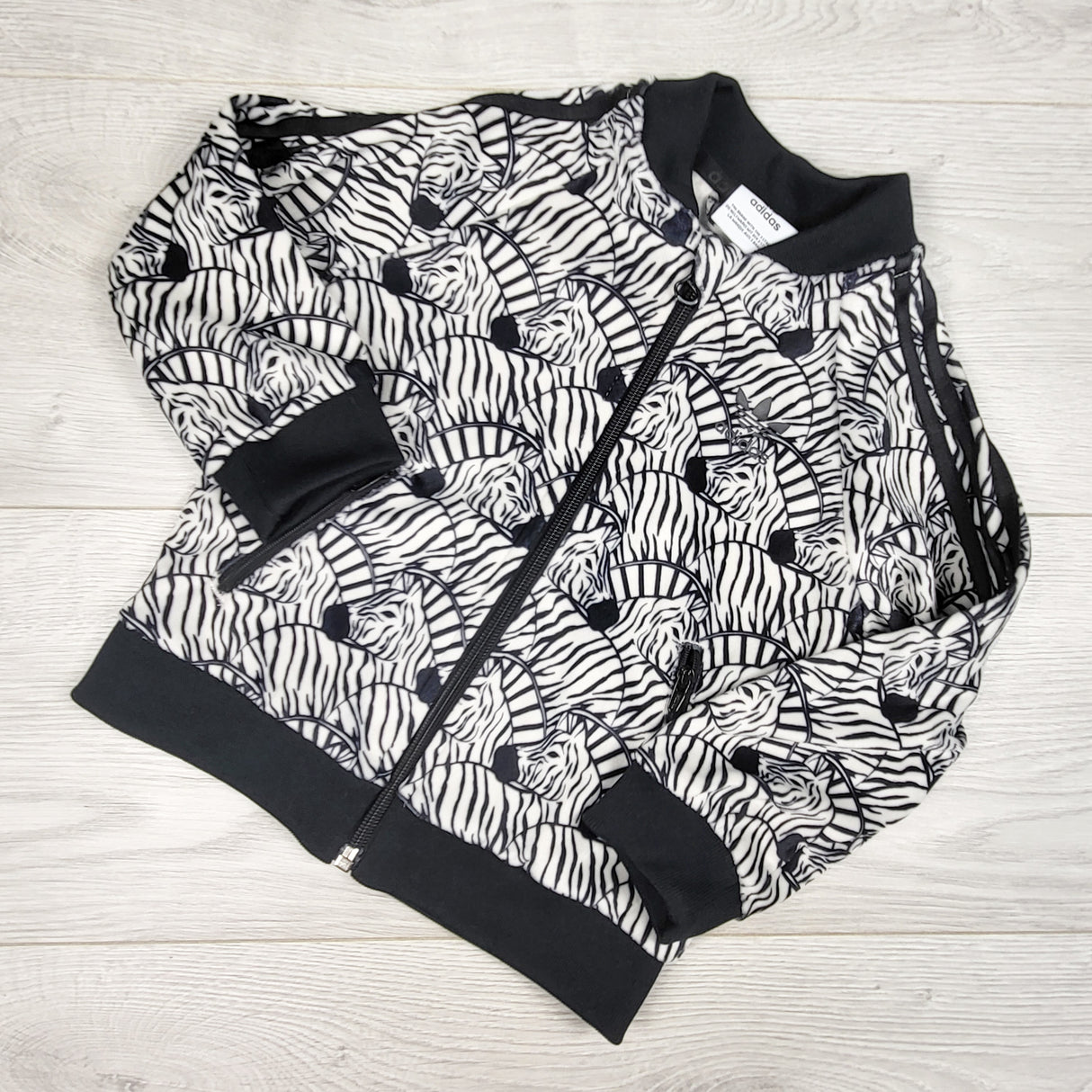 Adidas zebra print track jacket. Size 18 months