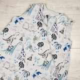 Loulou Lollipop grey dinosaur print sleep bag. Size 6-18 months
