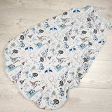Loulou Lollipop grey dinosaur print sleep bag. Size 6-18 months