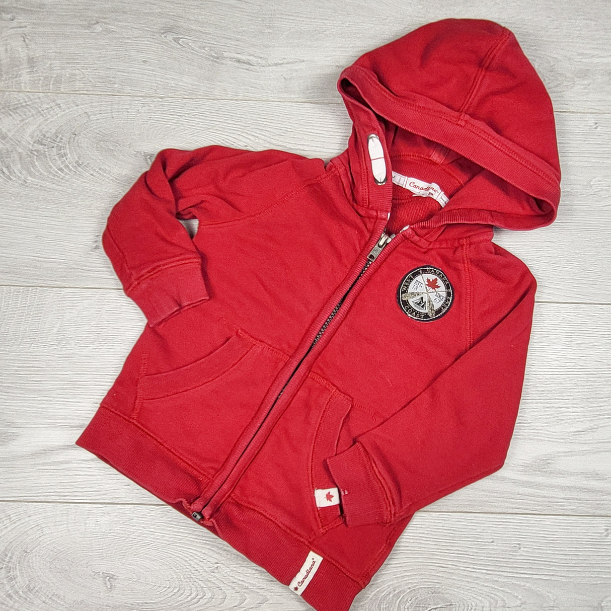 Canadiana red zip up hoodie. Size 2T