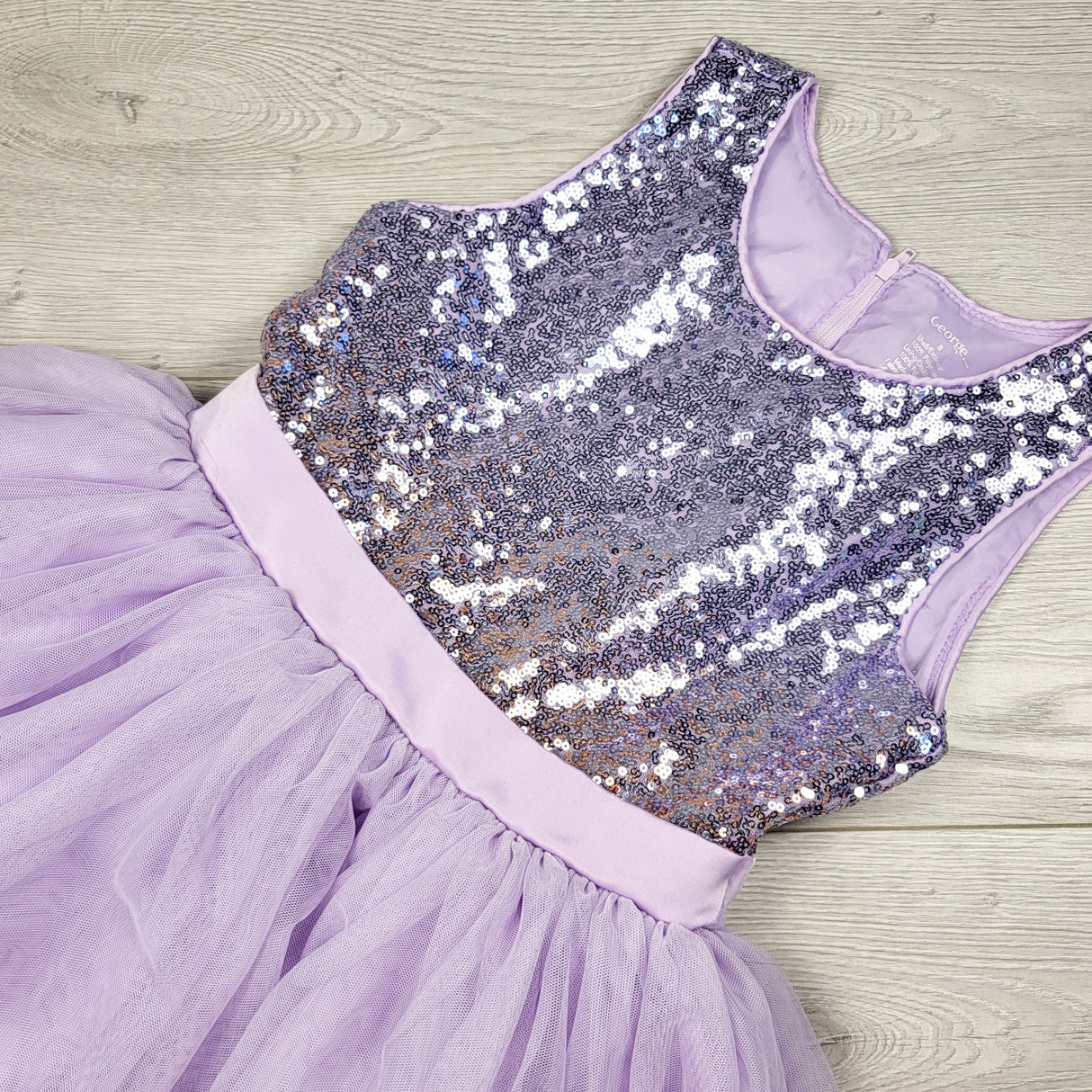 George purple sequin special occasion dress. Size 8