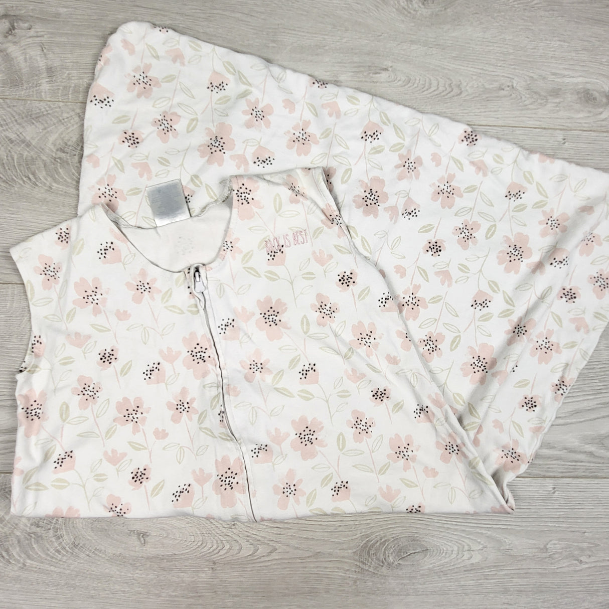 Halo white floral print cotton sleep bag. Size 18-24 months