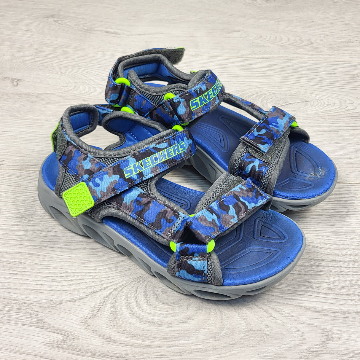 Skechers blue camouflage sport sandals. Size 13