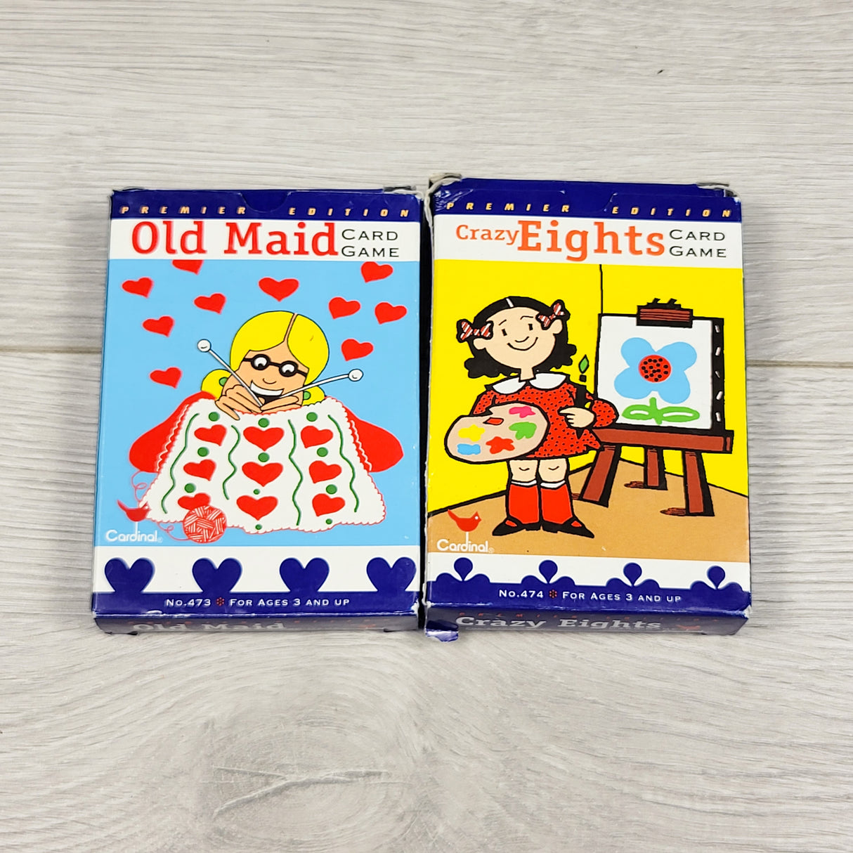Lot of Old Maid + Crazy 8s card games - vintage 2001