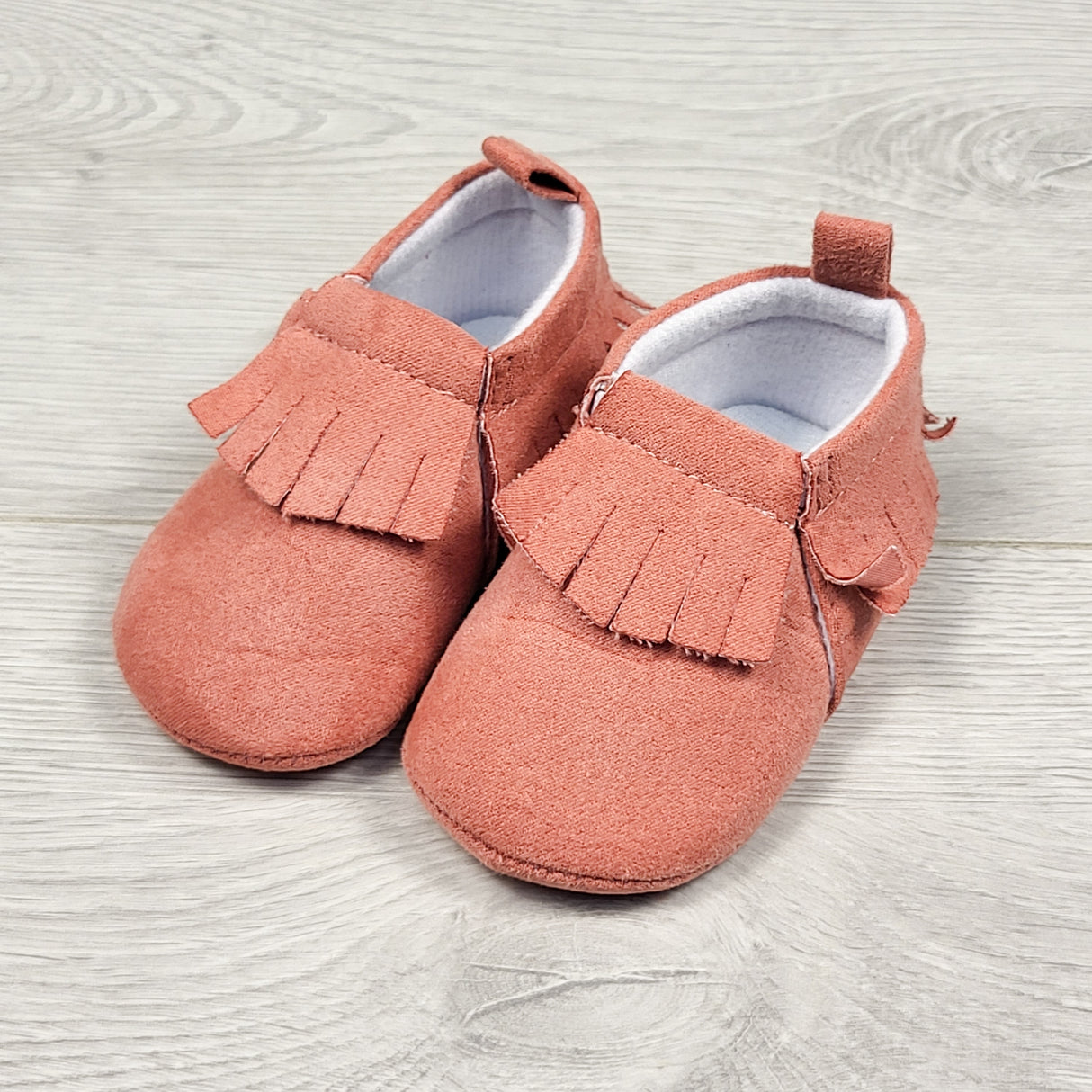 Child of Mine pink faux suede soft soled shoes. Size 0-3 months