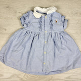 Polo Ralph Lauren Oxford Ruffle Shirtdress. Size 6 months