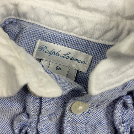 Polo Ralph Lauren Oxford Ruffle Shirtdress. Size 6 months