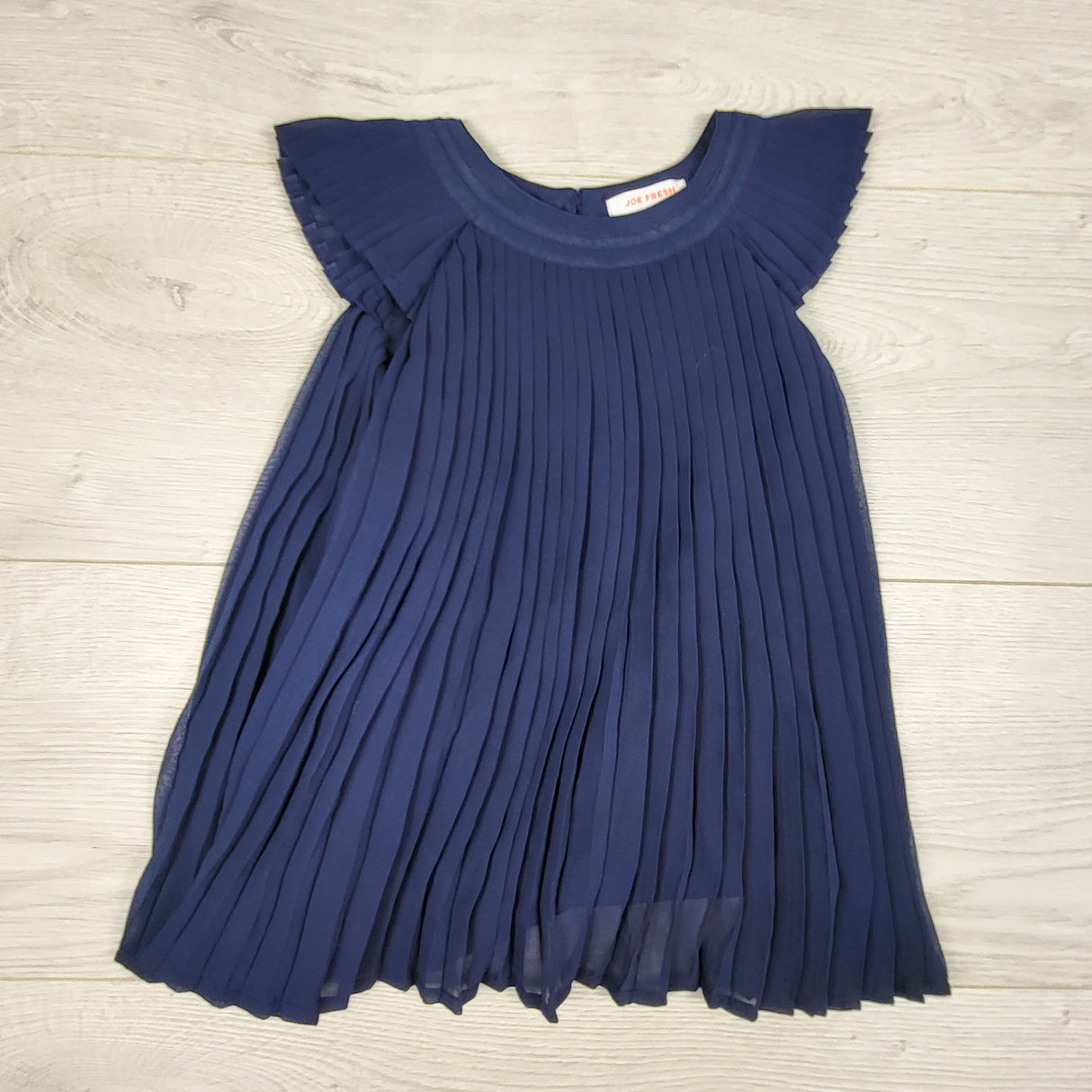 Joe navy pleated chiffon dress. Size 6-12 months