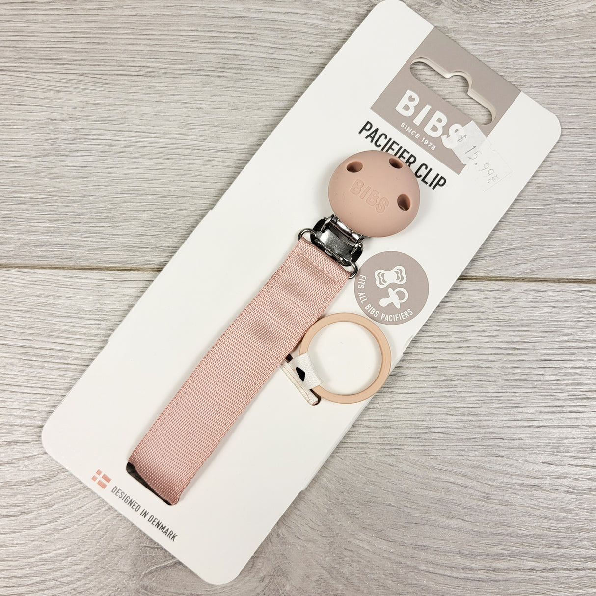 NEW - Bibs pink silicone pacifier clip