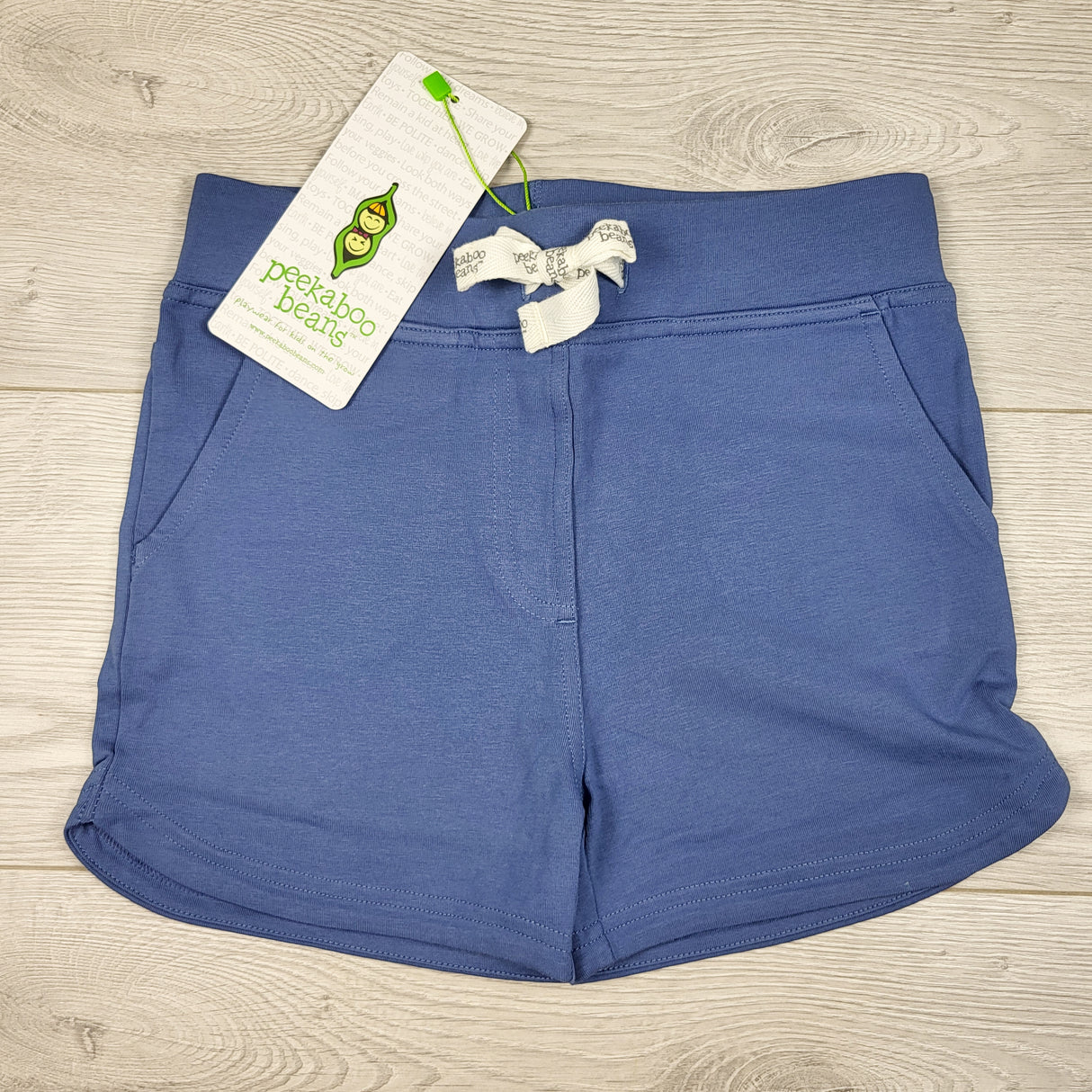 NEW - Peekaboo Beans storm blue "Bestie" shorts. Size 8