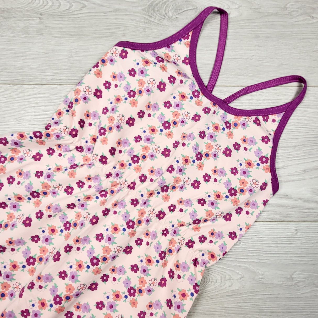 Peekaboo Beans pink floral print sleeveless dress. Size 8