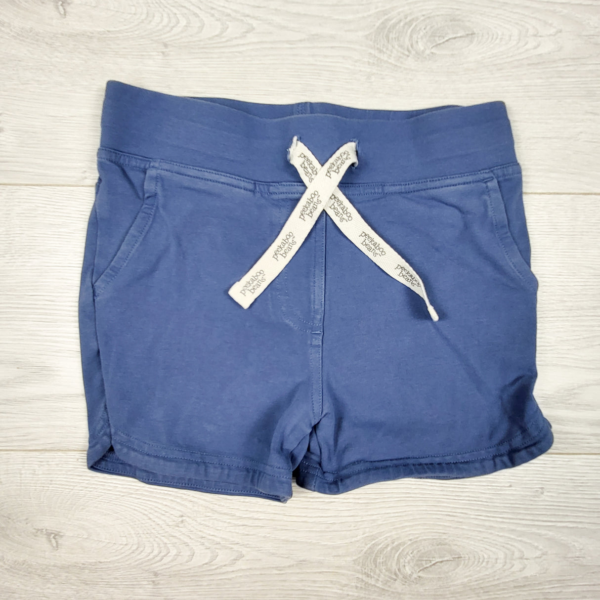 Peekaboo Beans storm blue "Bestie" shorts. Size 7