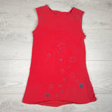 Peekaboo Beans pinky-red sleeveless dress with stars. Size 7