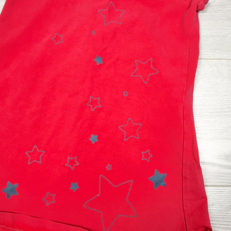 Peekaboo Beans pinky-red sleeveless dress with stars. Size 7
