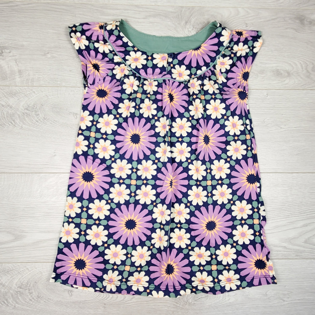 Tea Colletion navy and purple floral print dress. Size 7
