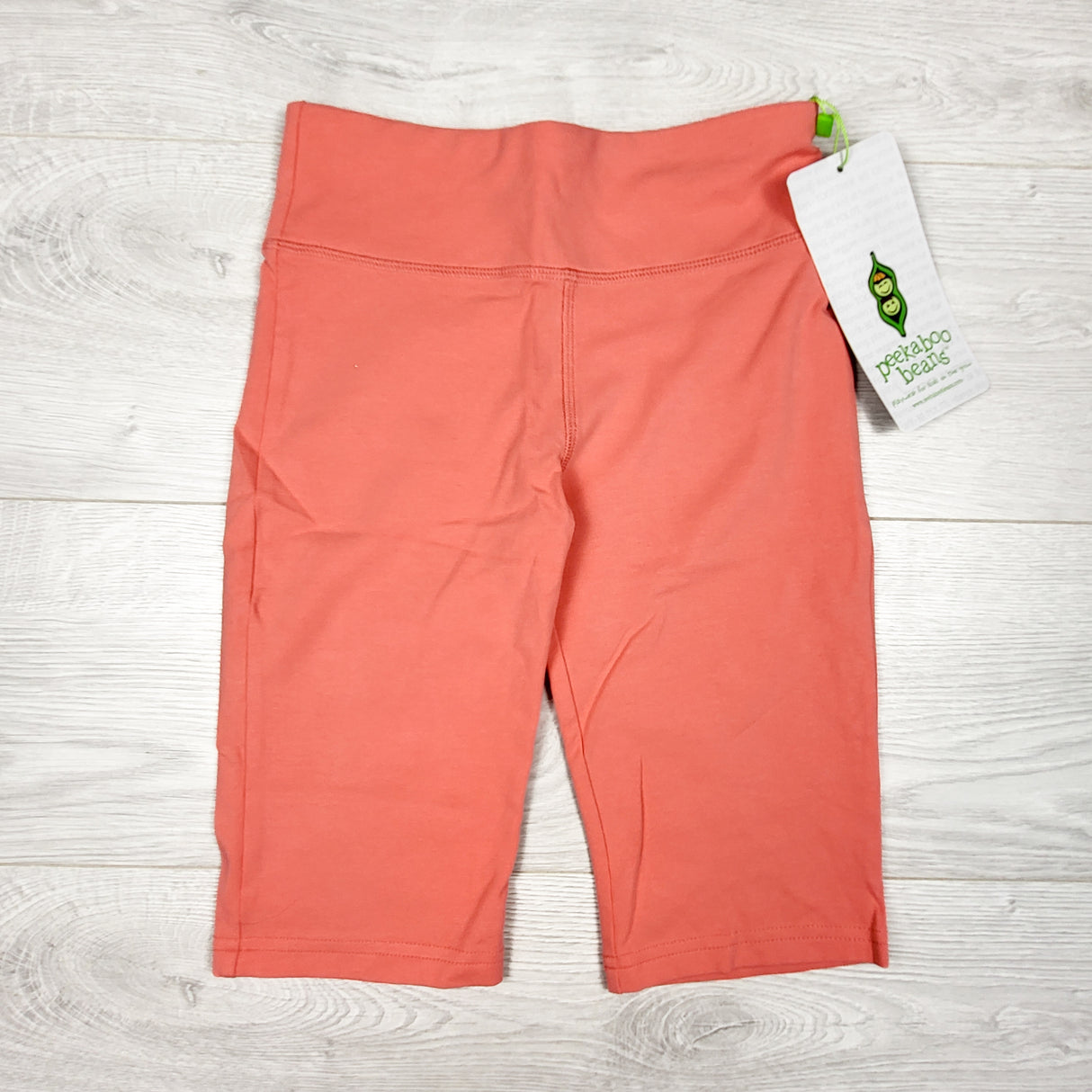 NEW - Peekaboo Beans coral pink "Bermuda" legging style shorts. Size 8
