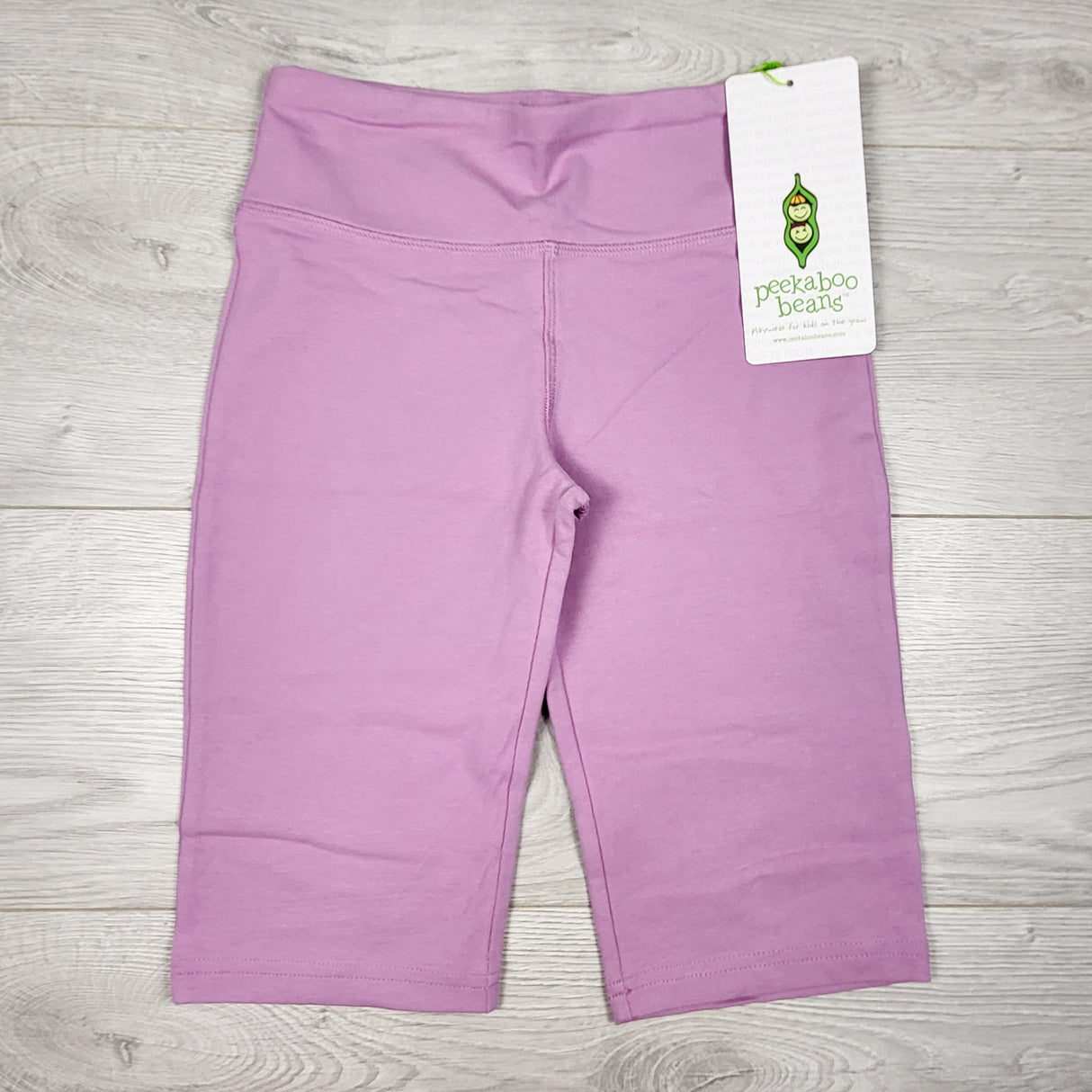 NEW - Peekaboo Beans purple "Bermuda" legging style shorts. Size 8