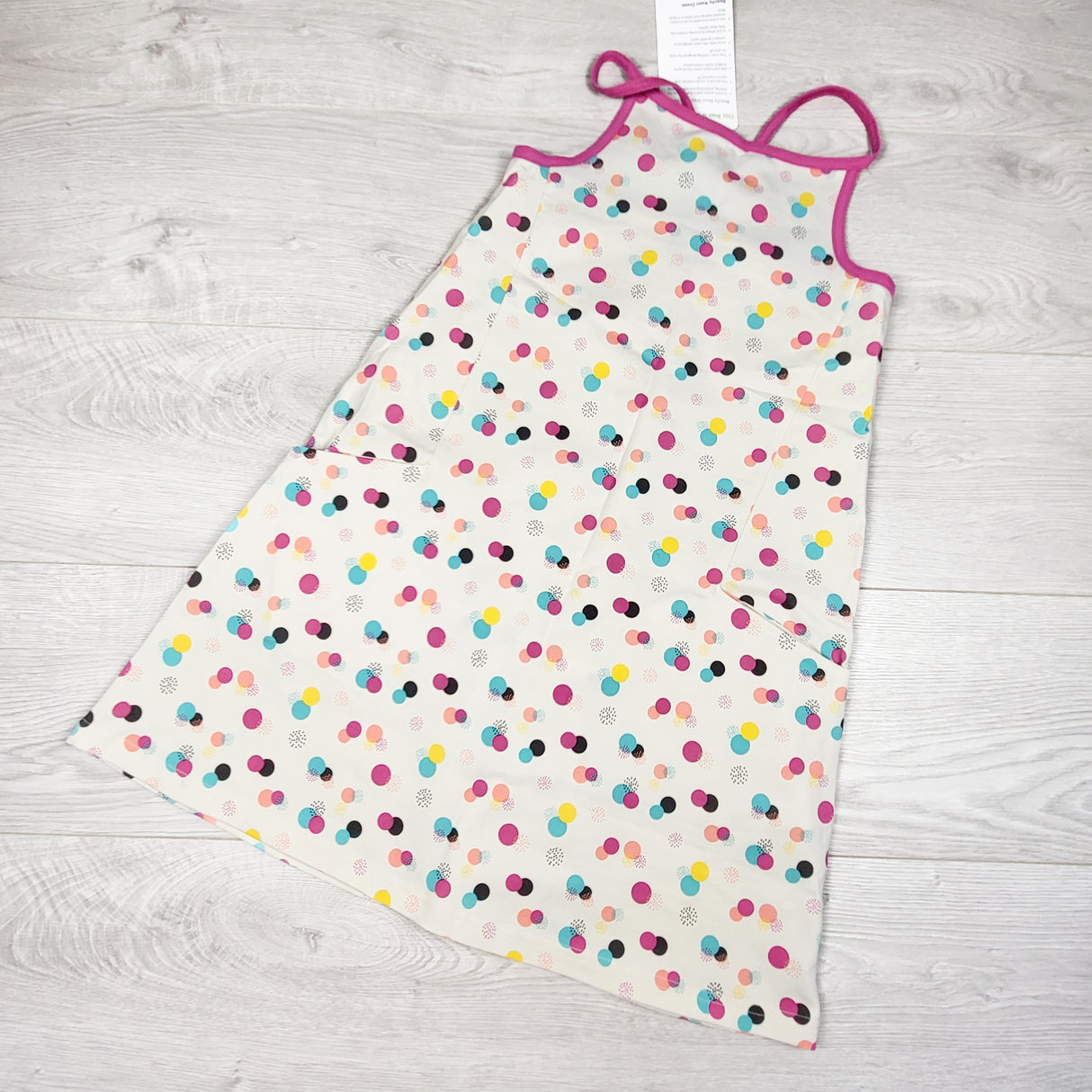 NEW - Peekaboo Beans white polka dot "Beachy Keen" dress. Size 8