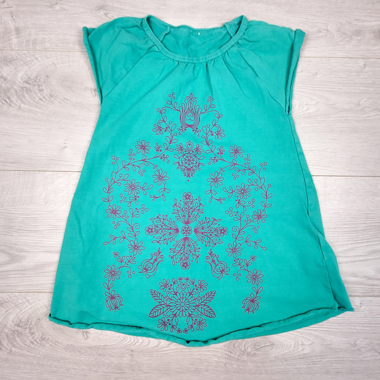Peekaboo Beans teal mandela henna print tunic. Size 6
