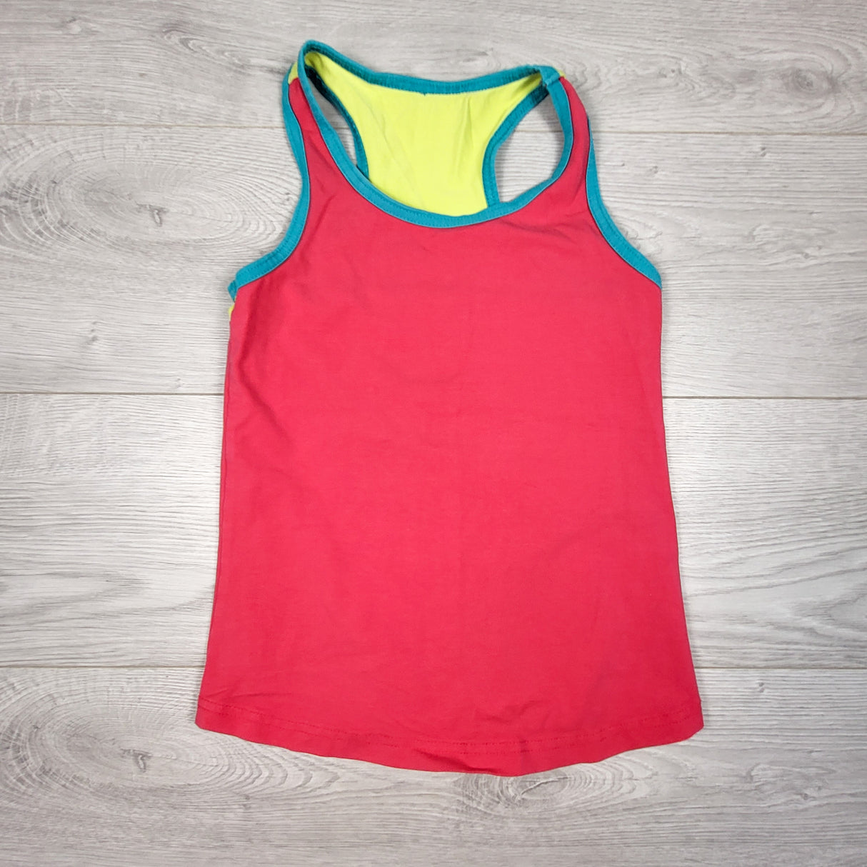 Peekaboo Beans dark pink racerback tank top. Size 7