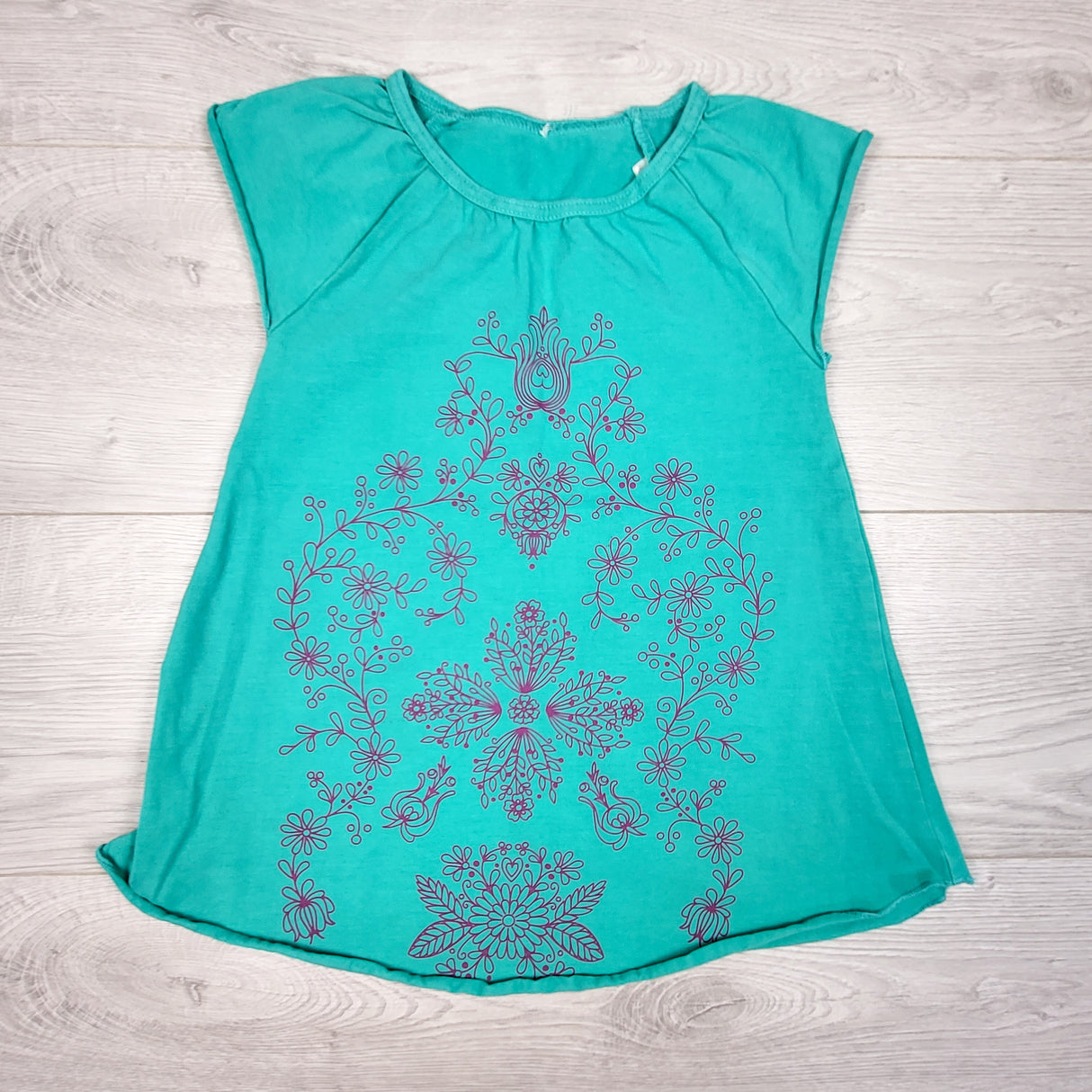 Peekaboo Beans teal mandela henna style tunic. Size 5T