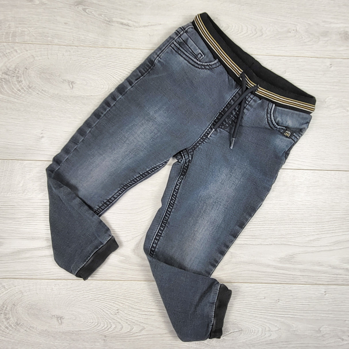 Mayoral soft denim drawstring joggers. Size 3T