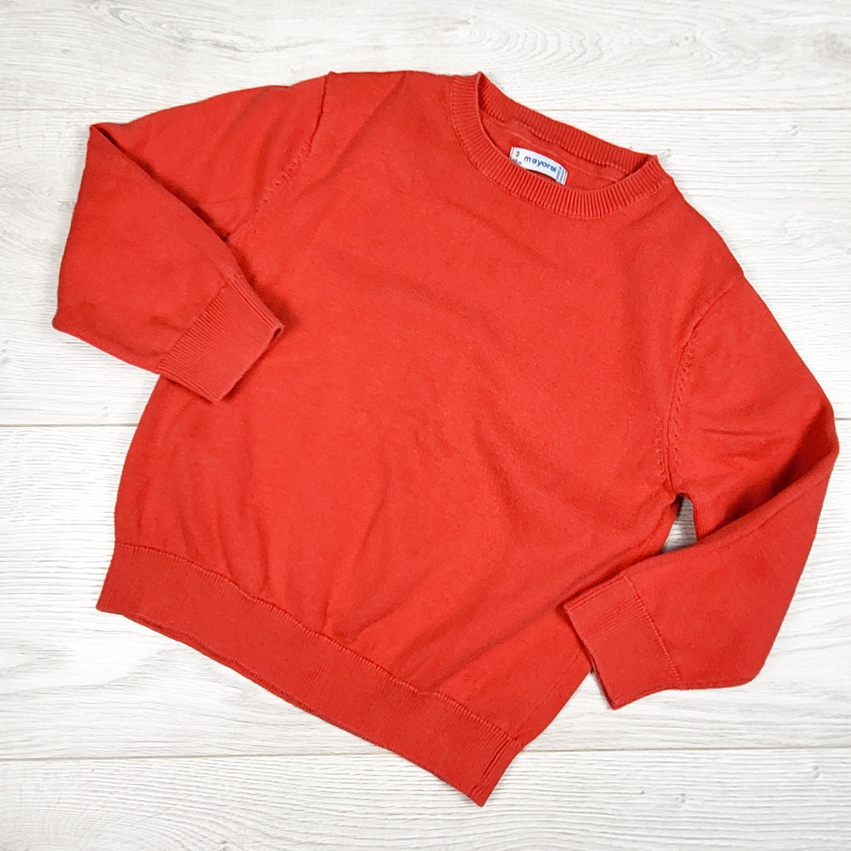 Mayoral red crewneck sweater. Size 3T