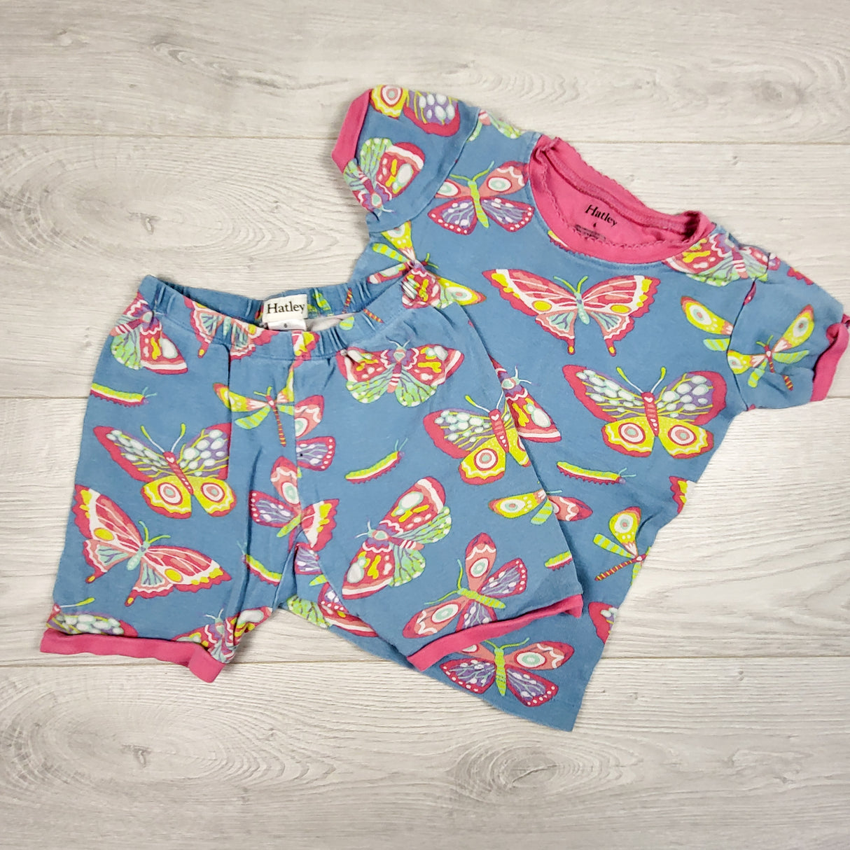 Hatley blue 2pc butterfly PJs. Size 6