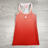 Ivivva (Lululemon) reversible racerback tank with maple leaves. Sizes like a 10