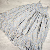 Wheat Kids blue floral print cotton dress. Size 7