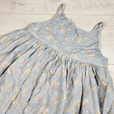 Wheat Kids blue floral print cotton dress. Size 7