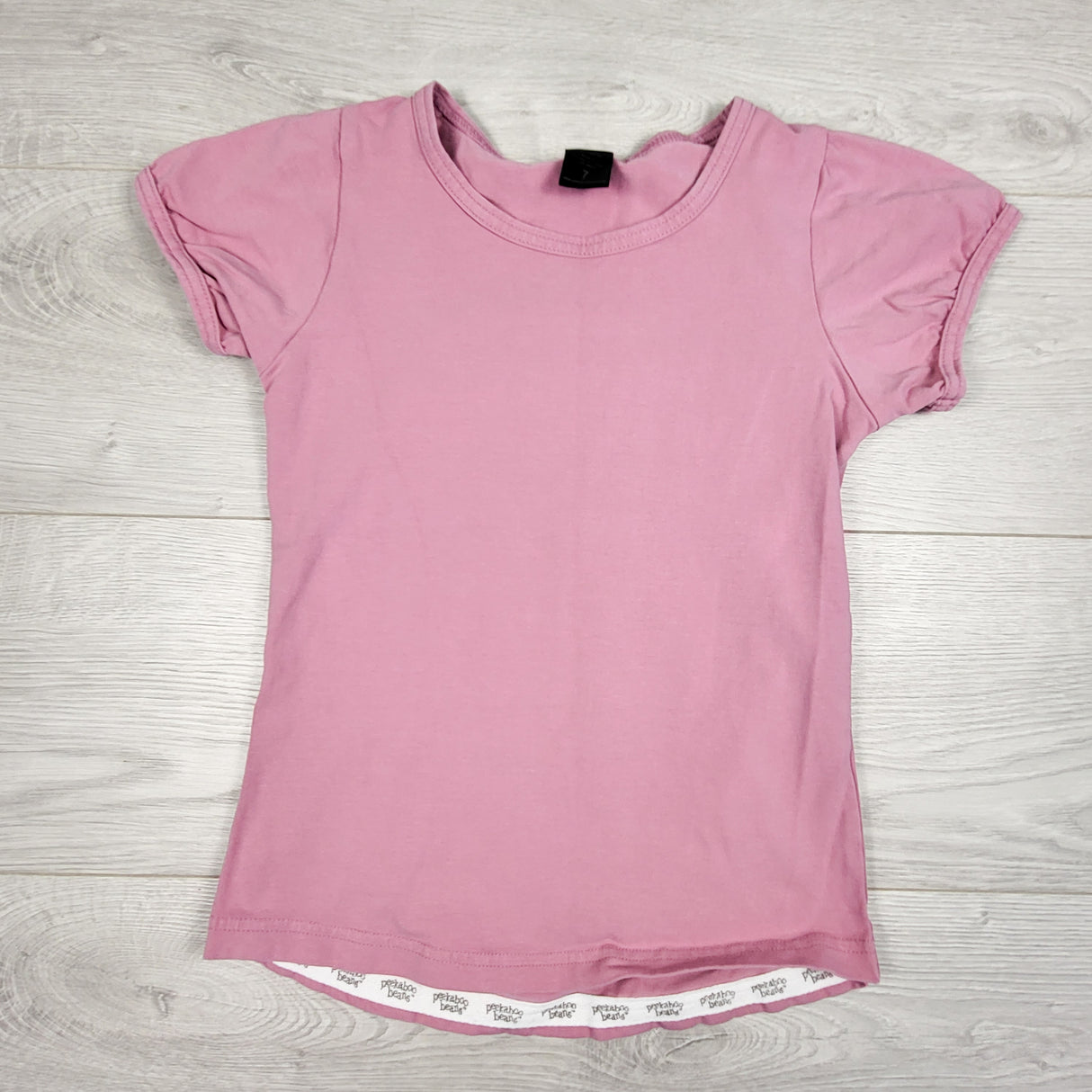 Peekaboo Beans solid pink t-shirt. Size 7