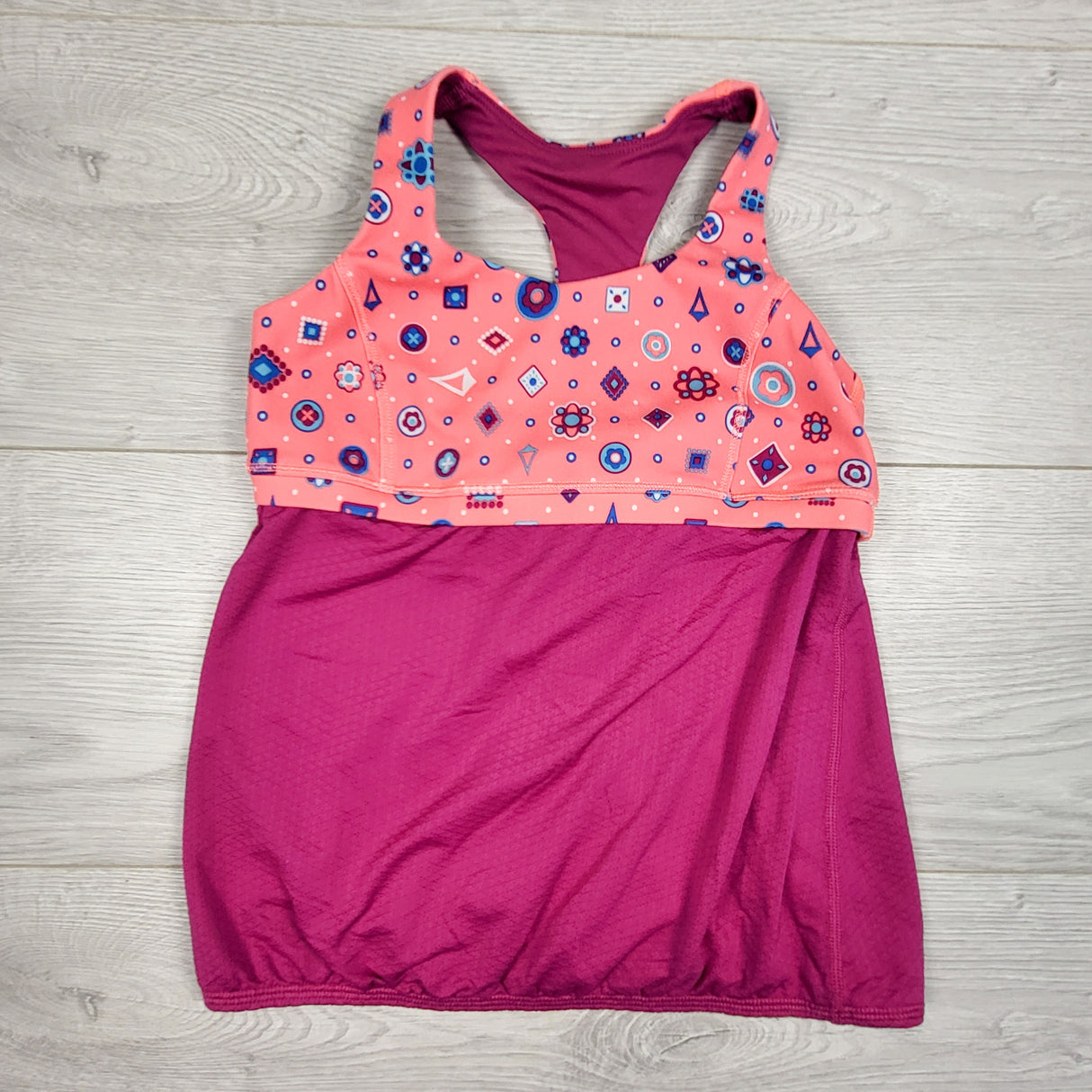 Ivivva coral and pink active tank with built in bra. Size 6