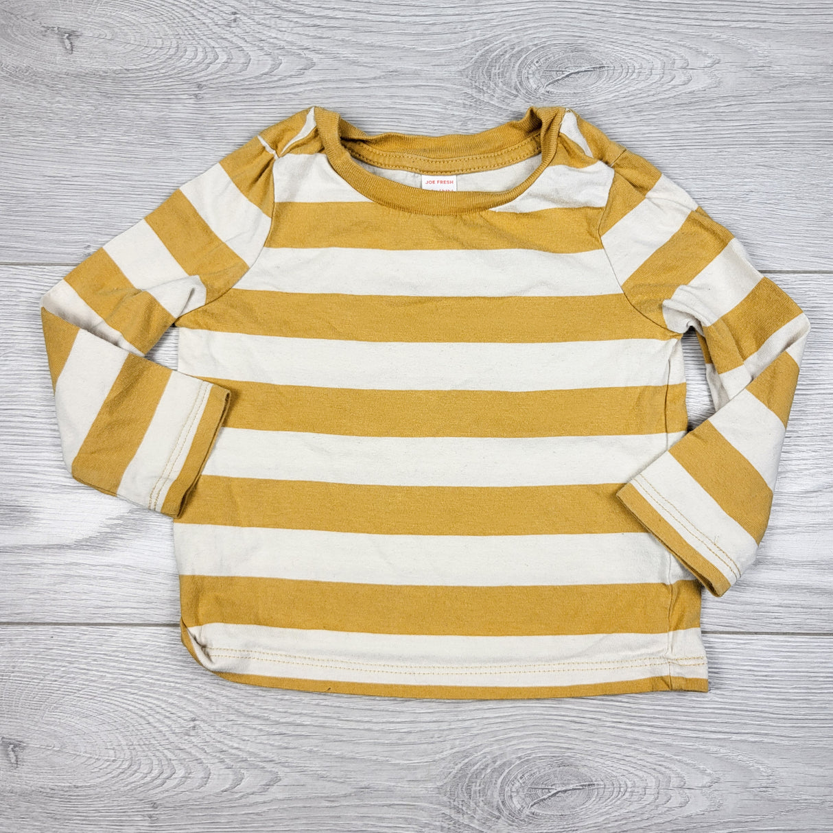 Joe yellow striped long sleeve top. Size 12-18 months