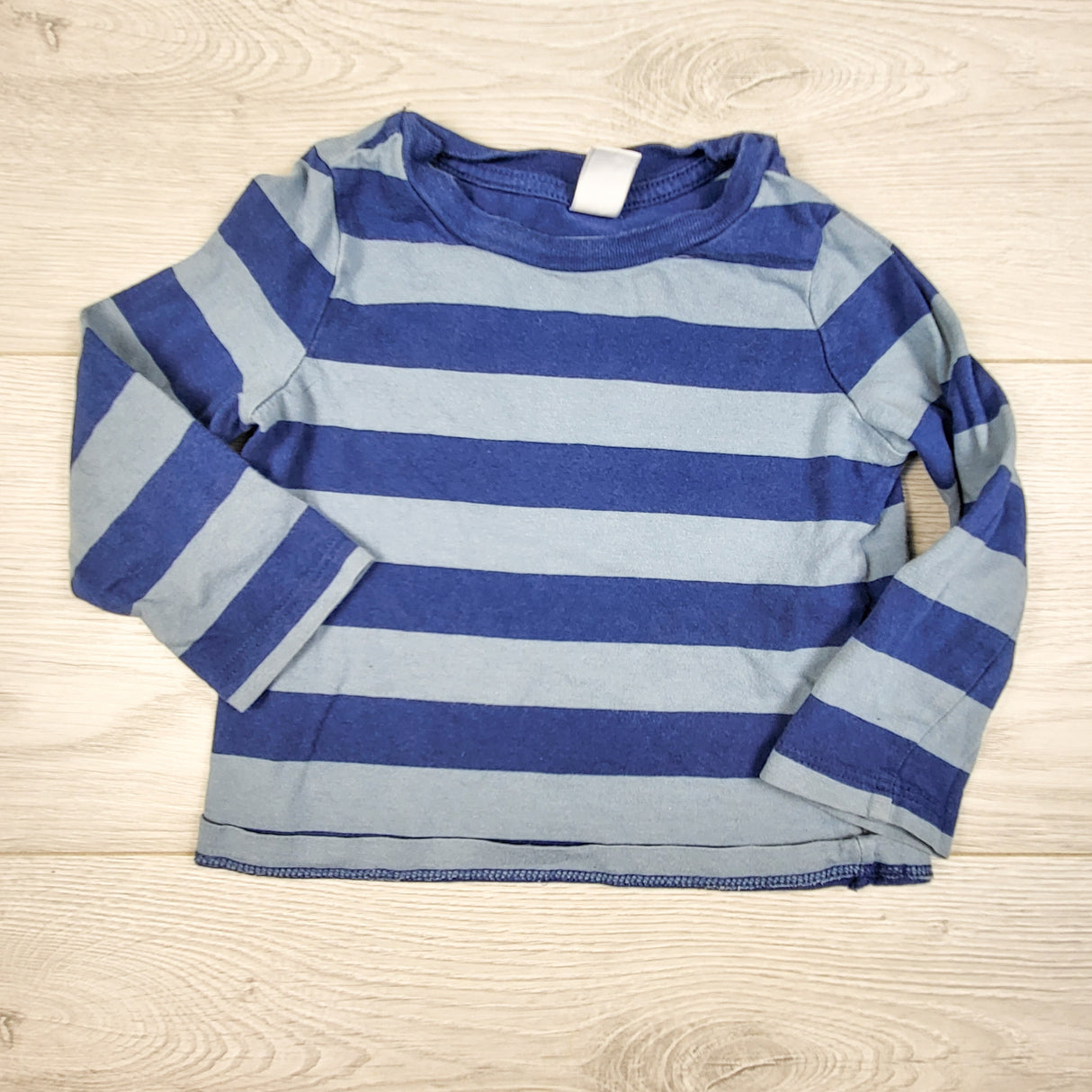 Joe two-tone blue striped top. Size 12-18 months
