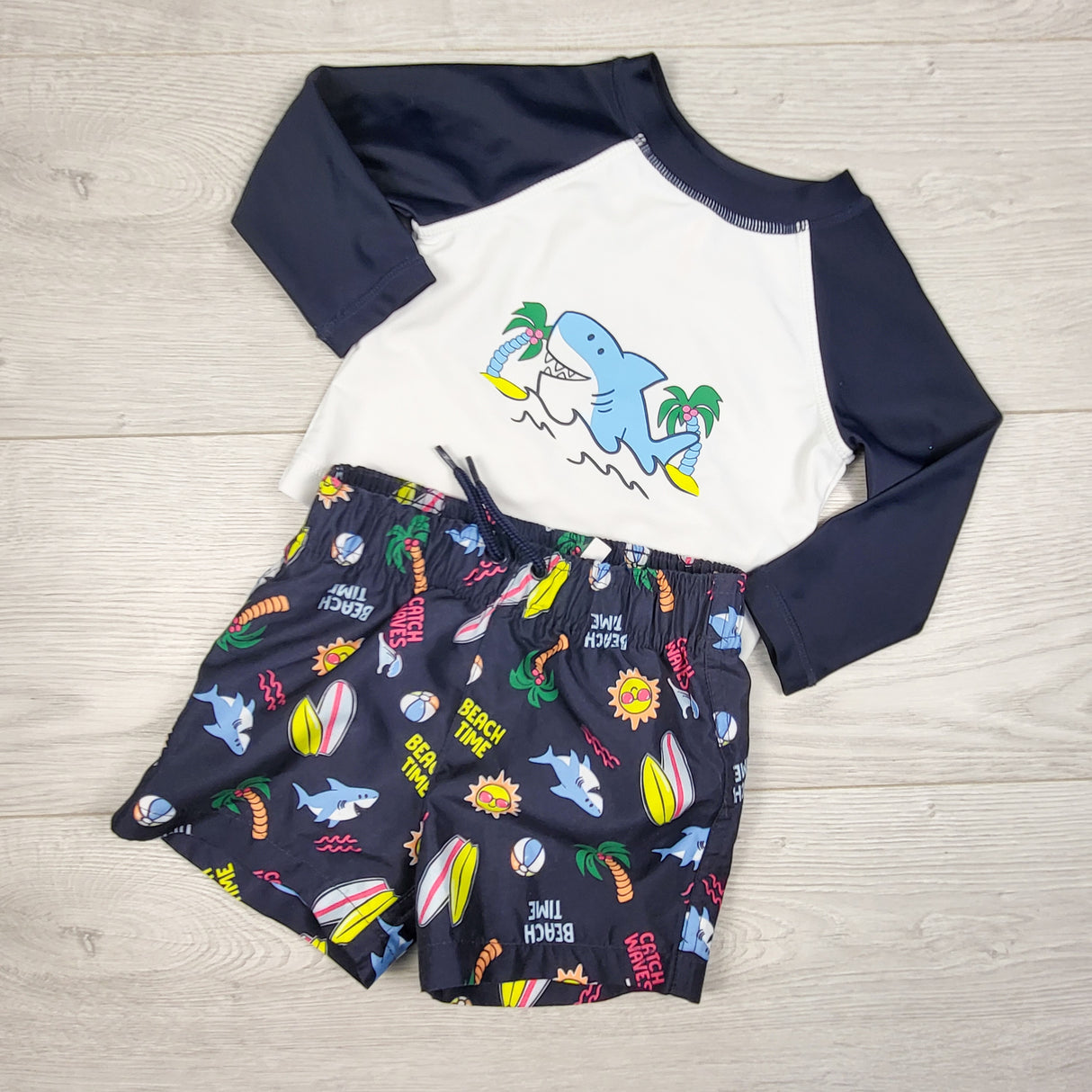 Joe 2pc swim set with shark. Size 6-12 months