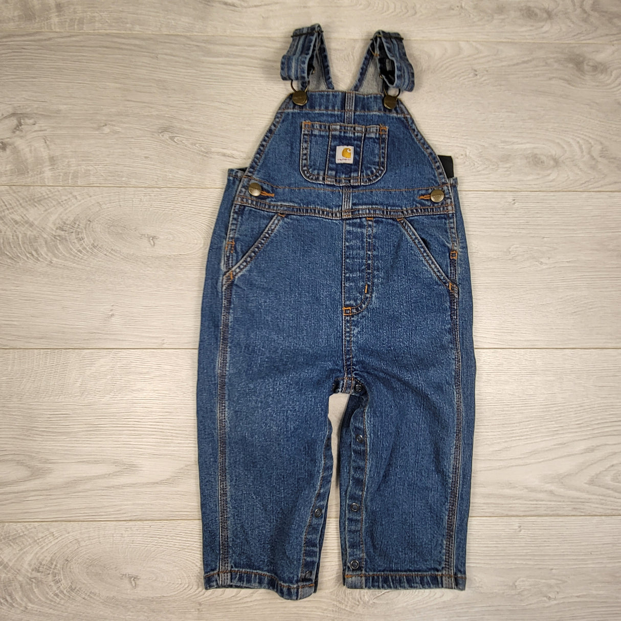 Carhartt denim overalls. Size 12 months