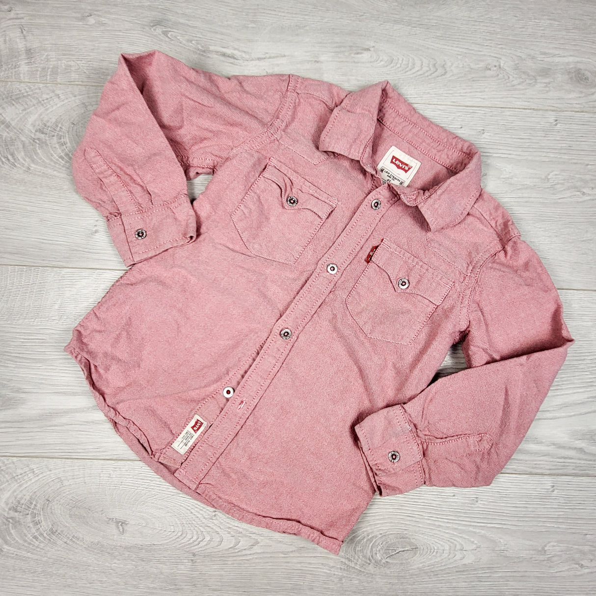 Levi's red chambray button down shirt. Size 4T