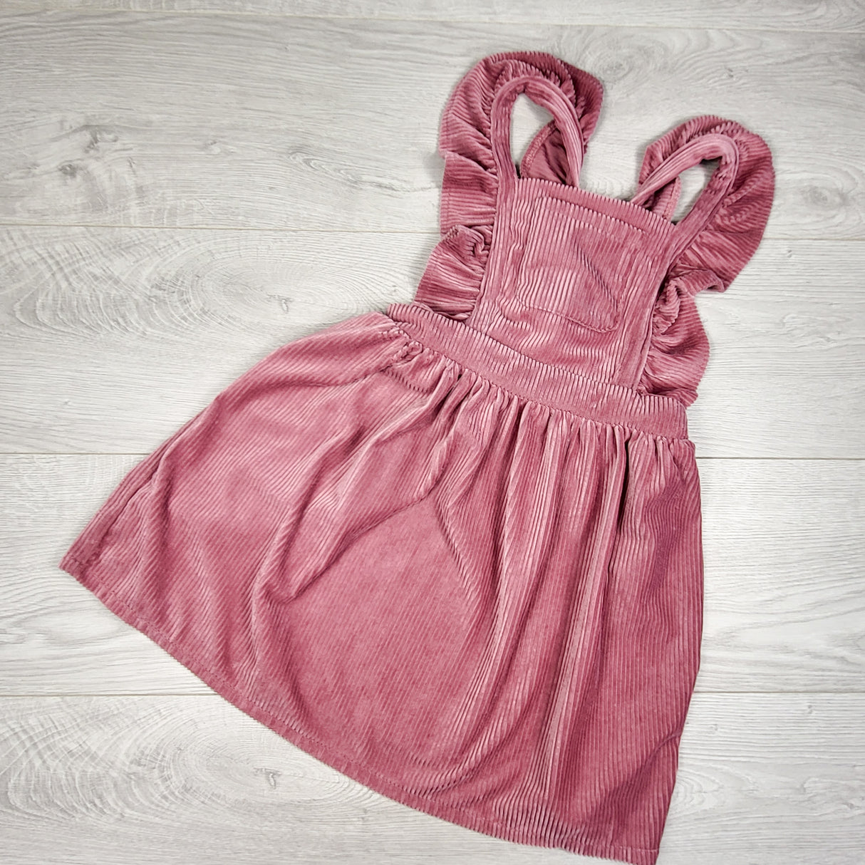Young Heart pink ribbed velour dress. Size 5T