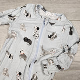 Angel Dear light blue zippered bamboo sleeper with dogs. Size 6-9 months