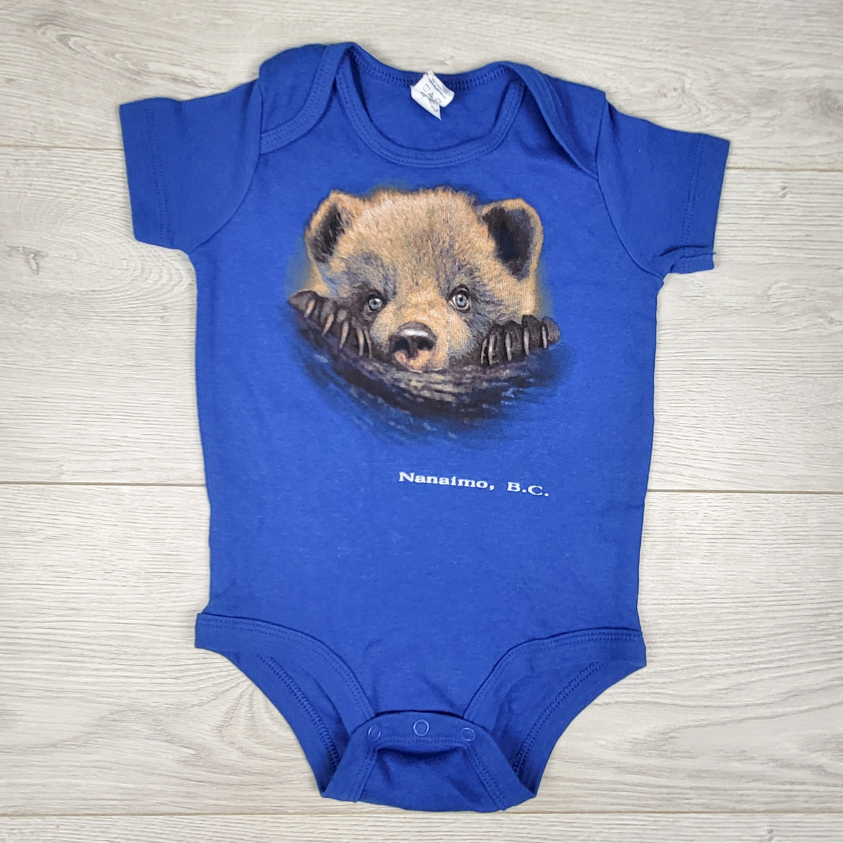 Blue Nanaimo, BC bodysuit. Size 12 months
